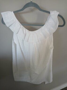 Trina Turk white off shoulder top Size M